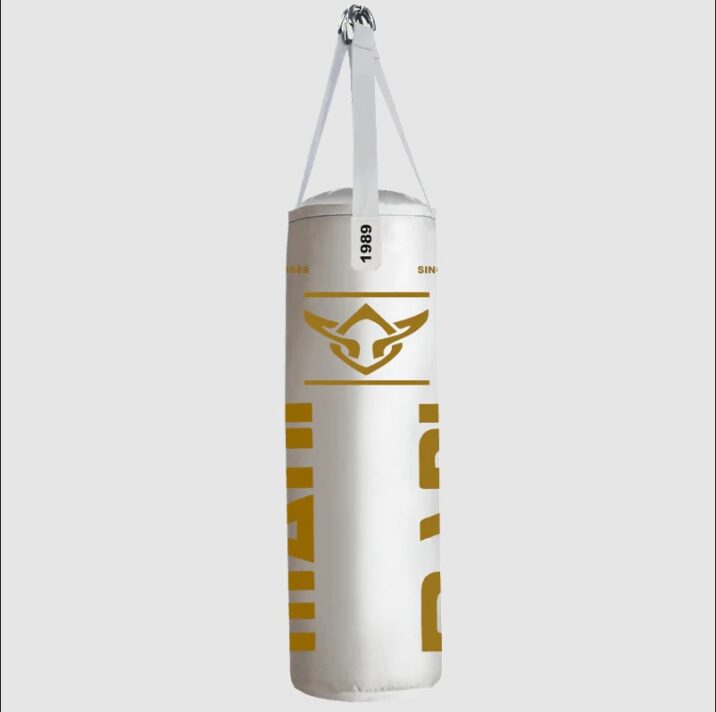 WHITE & GOLD COMMERCIAL GRADE 4FT BOXING BAG Martial Arts