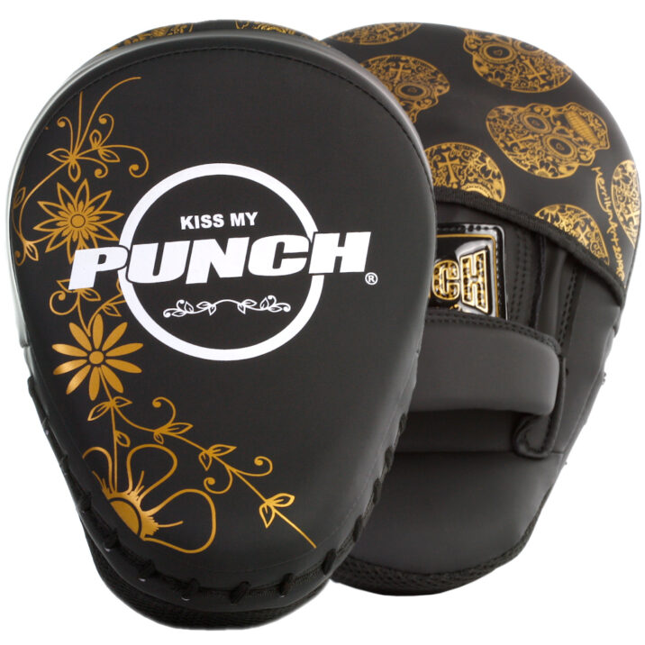 WOMENS BOXING FOCUS PADS – SKULL ART – BLACK-Melbourne