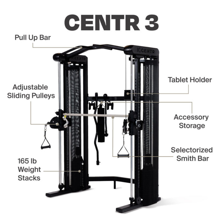 CENTR 3 HOME GYM FUNCTIONAL TRAINER WITH SELECTORIZED SMITH BAR - Image 8