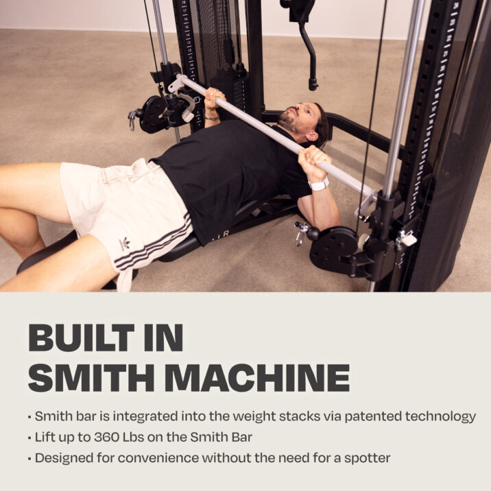 CENTR 3 HOME GYM FUNCTIONAL TRAINER WITH SELECTORIZED SMITH BAR - Image 7