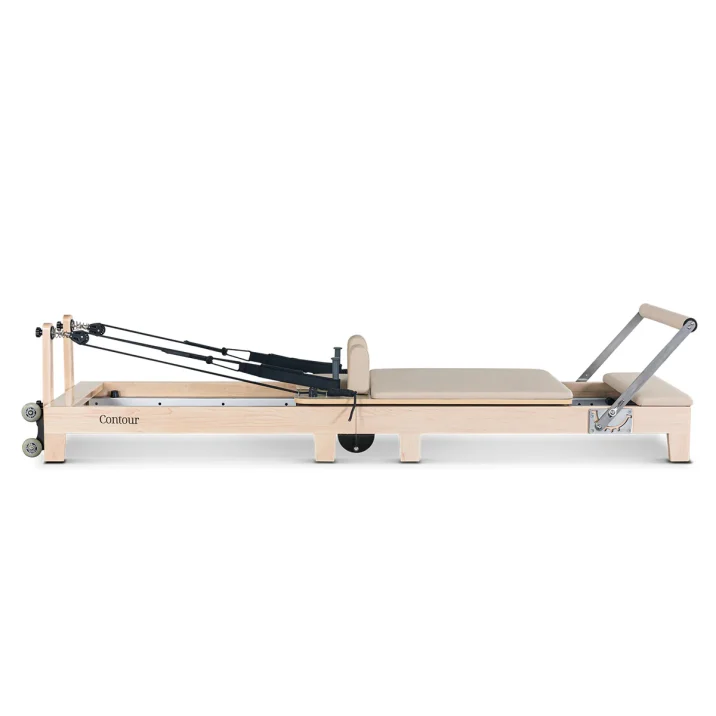 CONTOUR FOLDING WOODEN PILATES REFORMER MACHINE (BEIGE) Melbourne